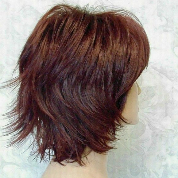 NEW Short Burgundy Stylish Flip Up Wig